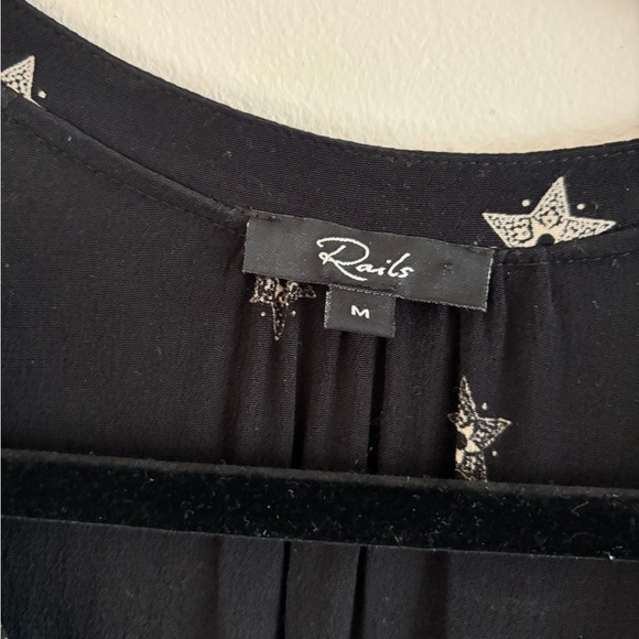 Rails Jasmine Black Mini Star Dress, Size M, flowy, long sleeve - Picture 5 of 7